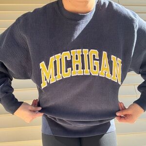 VINTAGE Y2K Steve & Barry's Michigan Wolverines Embroidered Crewneck Men’s Large